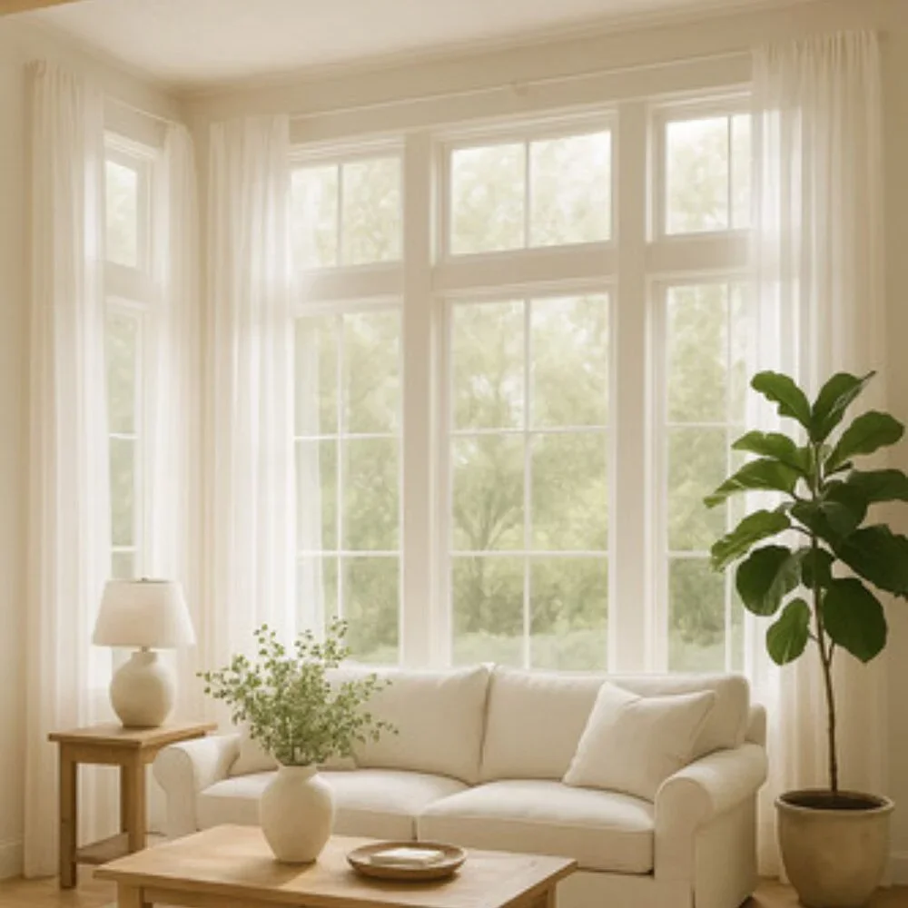 Pottery Barn Classic Voile Drape Cotton Curtain White 50x63